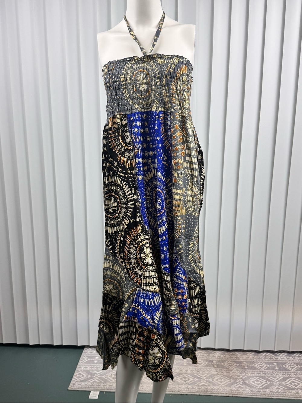 Yak & Yeti Boho Convertible Patchwork Midi Dress Skirt S/M L/XL Nepal - Picture 2 of 6